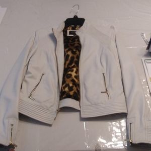 100% Leather white jacket